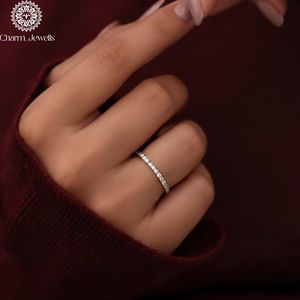 Charm Jewells Moissanite Cushion Cut Engagement <b>Ring</b> 925 Silver Rhodium Plated Prong Setting IGI Certified Classic Wedding <b>Ring</b> - Product Image 3