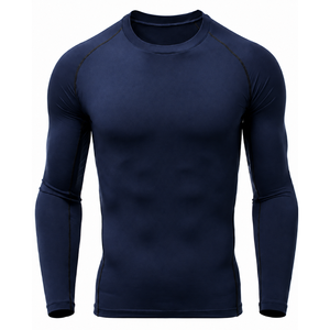Chemise à manches longues en polyester à séchage rapide pour hommes, bleu marine, pour adultes - Product Image 3