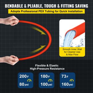 Tubo PEX da 1000 piedi (1/2 pollice) con barriera all'ossigeno per riscaldamento a pavimento radiante, tubi in plastica per acqua calda e fredda per riscaldamento a pavimento radiante - Product Image 4
