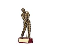 Trophée de golf personnalisable en cuivre doré antique de 11 pouces avec personnalisation, gravure laser écologique