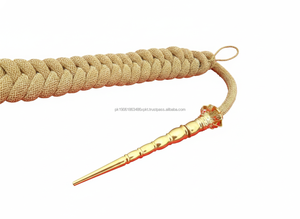 Aiguillette de luxe en fil de métal 3D avec attache épingle de sûreté et fermeture auto-agrippante, couleur dorée, pour usage en Europe - Product Image 3