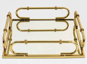 <b>Gold</b> <b>Mirror</b> Storage Tray <b>Rectangular</b> Metal Serving Tray Decorative Organizer for Food Jewelry Tools Home Decor - Product Image 3
