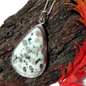 Colgante de Piedra Preciosa de Jaspe Kiwi Natural, Chapado en Plata de Ley 925, Estilo Bohemio, Forma de Pera, Joyería para Mujer/Unisex, Regalo de Compromiso - Product Image 4