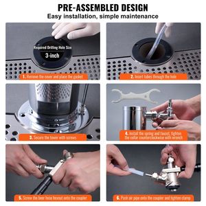 Dispensador de Cerveza de Doble Grifo de Acero Inoxidable con Regulador CGA320, Kit de Conversión para Kegerator, para Dispensadores de Bebidas de Doble Manómetro - Product Image 6