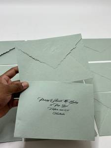 Enveloppes à bords festonnés gaufrés pour invitations de luxe, mariages, papeterie, cadeaux, cartes artisanales et fournitures en gros - Product Image 4