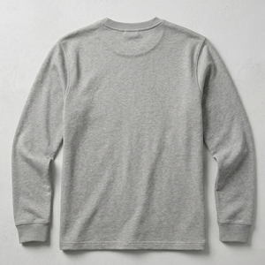 Men's Long Sleeve O-Neck Terry Tee Crewneck French Treey T Shirt Mens 100% Cotton Regular Fit French Terry Casual Knitted Tops - Product Image 2