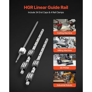 Kit Guida Lineare HGR20 2 pz. Viti a Ricircolo di Sfere da 600 mm e 4 pz. Blocchi Scorrevoli BF12/BK12, Guide Lineari da 23,62 Pollici - Product Image 2