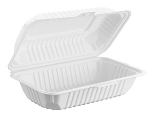 Disposable Plastic Food <b>Container</b> With Lid Microwavable <b>Takeaway</b> Box Minimalist Design 9.25 x 6.5 Inch - Product Image 3