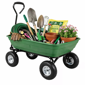 Chariot de jardin robuste de 4,0 pieds cubes avec cadre en acier et pneus pneumatiques pour outils de jardin et plantes ODGGAR028 - Product Image 1