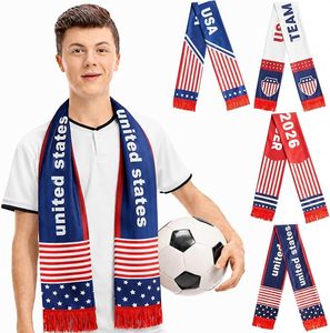 Écharpe longue décontractée pour homme en polyester respirant et écologique, avec logo personnalisé de l'Équipe Nationale de Football des États-Unis, imprimé numérique uni - Product Image 1