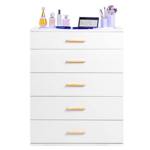 Comodino con Luce LED Bianca, Cassettiera a Tre Cassetti in Truciolato di Legno - Product Image 6