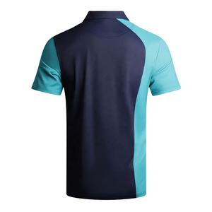 Polo à deux tons sur mesure, bleu marine et bleu, manches courtes, polo à blocs de couleur pour homme, parfait pour les vêtements de sport et le quotidien - Product Image 4