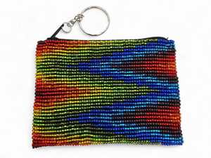 Customized Rainbow Champagne Seed Beaded Handmade Bohemian Coin <b>Pouch</b> Wallet Zipper Closure Eco-friendly Fashionable Accessory - Product Image 1