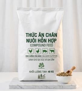 Sacos de Papel Kraft Blanco Ecológicos de 20kg y 40kg con Impresión Personalizada, de Boca Abierta, para Alimento Compuesto para Animales y Nutrición Avícola - Product Image 1