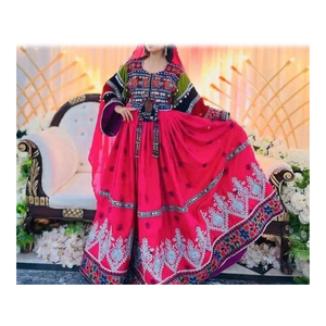 Vestido largo de ropa cultural afgana para mujer con bordados y diseños tribales - Product Image 6