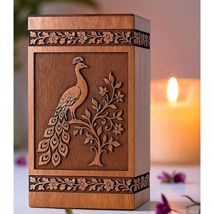 Custom Logo Wooden Urn for Wholesale Supply Wooden Cremation Urn with Printed Design Option by AYAANS - Product Image 5