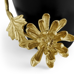 Jarrón de lujo Saleem International 2026 con diseño de granada, color plateado, de metal, con hoja de ginkgo marrón dorado - Product Image 5