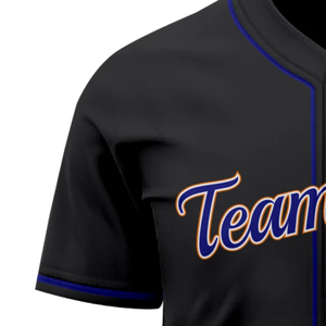 Camiseta de Béisbol Negra de Manga Corta con Botones, Uniforme de Equipo Personalizado, Ligera, Transpirable, Deportiva - Product Image 4