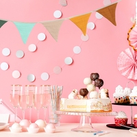 Drapeaux en tissu de coton Fanion String Fanion Bunting Décoration festive Drapeaux colorés Triangle lavable Banderole bannière