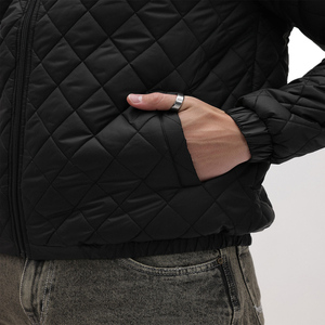 Wholesale Custom Logo Men's Baseball Bomber <b>Jacket</b> High Quality Embroidered <b>Quilted</b> Black <b>Jacket</b> Winter Vintage Stand Collar - Product Image 4