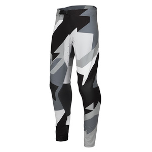 Pantalons de motocross personnalisés pour hommes, pantalons de course MX, pantalons de moto tout-terrain, pantalons de motocross avec impression par sublimation, motif gris, noir, blanc - Product Image 1