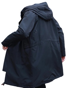 Autumn Men's Long Trench <b>Coat</b> with Hood Woolen Windbreaker Overcoat Casual Jackets in Black for Spring Fashion - Product Image 2