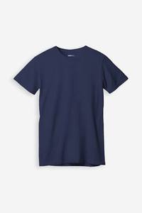 เสื้อยืดคอกลมสีกรมท่าเรียบสำหรับผู้ชาย ป้องกันรอยยับ |   เสื้อยืดแขนสั้นผ้าฝ้ายถักลำลอง |   กระดาษเปล่าด้านหน้า 180 กรัม | - Product Image 3