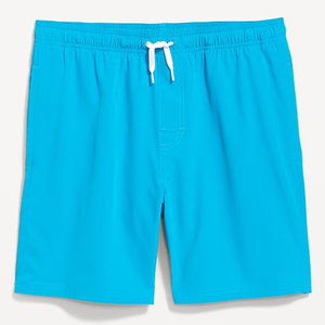 Shorts de bain imprimés bleus pour hommes avec cordon de serrage à la taille et logo « Take Off », style décontracté, séchage rapide - Product Image 4