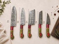 Ensemble d'outils de cuisine en acier Damas fait main |   Outils de cuisine artisanaux
