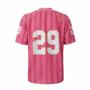 Pink Custom Football Jersey Player Name <b>Athletic</b> Team Shirt Wholesale Sports Apparel Men Activewear Pro Style Uniform Breathable - Product Image 2