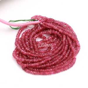 LUSTRE 100% Natural Faceted Rondelle Pink Tourmaline <b>Beads</b> 2.5-3mm 0.50mm Hole 16-inch Loose <b>Stone</b> <b>Beads</b> for Jewelry Making - Product Image 5