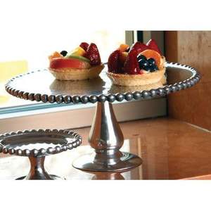 Elegante soporte metálico para tartas para decoración de mesa de postres con plato redondo y base de pedestal decorativa - Product Image 6