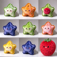 Coussin décoratif en forme d'étoile de fruit en peluche douce et unique pour canapé, coussin en peluche décoratif en forme d'étoile de fruit de dessin animé pour chambre à coucher