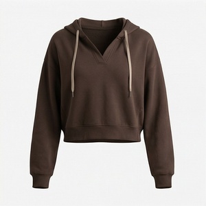 Sudaderas con Capucha para Mujer, Estampadas de Otoño, Antiencogimiento, Mangas Cortas con Hombros Caídos, Cuello en V, Logotipo Personalizado, Ropa con Color Personalizado - Product Image 1