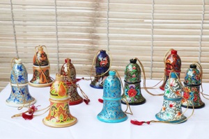 Christmas Paper Mache Hanging Bells <b>Stand</b> and Accessories for Ornament Decorations on Christmas <b>Tree</b> - Product Image 3