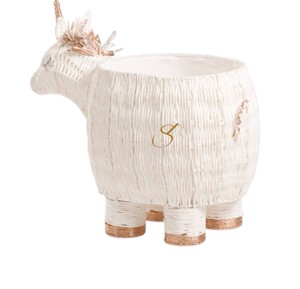 Cesta de Almacenamiento de Jacinto de Agua con Patas, Diseño de Unicornio, Blanca, Tejida, Organizador de Juguetes, Decoración para Cuarto de Niñas - Product Image 3