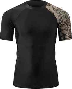 Chemises de compression pour hommes, écologiques, pour la gym et le fitness, en polyester et coton, séchage rapide, respirantes, manches longues, tailles et couleurs personnalisables - Product Image 4