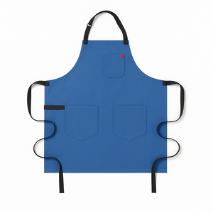Hot Selling Wholesale Leather Canvas Barber <b>Apron</b> Crossback Salon <b>Apron</b> with Pockets - Product Image 2