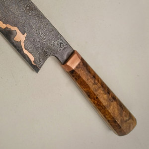 Couteau de cuisine professionnel en cuivre Damas fait main pour la préparation des aliments à la maison, au restaurant et en cuisine - Product Image 3