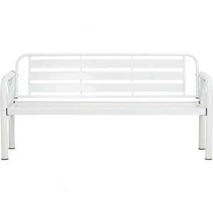 Contemporary Metal 3-Seater <b>Bench</b> Sofa Seating for Patio Waiting Area Home Furniture - Product Image 2