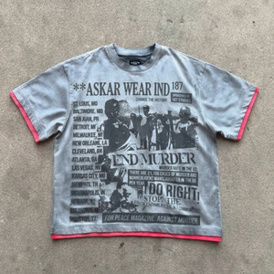 เสื้อยืดครอปโอเวอร์ไซส์ลำลอง ระบายอากาศได้ดี แขนสั้น ผลิตจากผ้าฝ้ายออร์แกนิคที่ยั่งยืน แฟชั่นแนวสตรีท สไตล์คนเมือง - Product Image 1