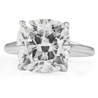 Bague de fiançailles solitaire en or blanc 14 carats avec diamant de laboratoire taille coussin de 6,65 carats, design personnalisé, certifiée IGI, bijoux de luxe