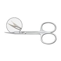 Ciseaux à cuticules professionnels de luxe, en acier inoxydable courbé, 630505, à pointe droite, avec grand anneau, outil de soin des ongles