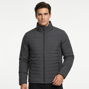 Men's <b>Slim</b> <b>Fit</b> <b>Jacket</b> Stand Collar Zipper Windproof Polyester Winter Casual Outerwear - Product Image 6