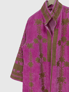 Chaqueta de Terciopelo con Bordado Floral, Cuello Mandarín, Manga Larga, Talla Grande, Ropa de Invierno para Mujer - Product Image 6