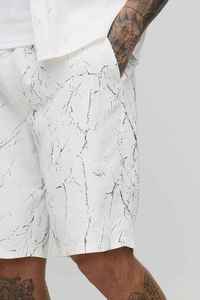 Pantalones Cortos Bermuda Blancos para Hombre con Estampado de Grietas, Bolsillos, Cintura Elástica, Estilo Casual, Tiro Medio, Transpirables, Tipo Boardshorts - Product Image 4
