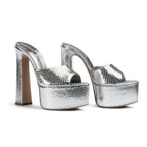 Summer Trendy Women High <b>Heel</b> Sandals European American Style Pointed <b>Toe</b> Fish Mouth <b>Platform</b> Thick Block <b>Heel</b> Daily Party Dress - Product Image 4