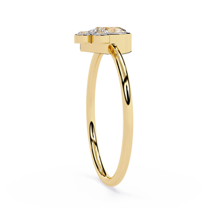 แหวนทองคำแท้ 14k ทรงคลาสสิกประดับเพชรทรงหยดน้ำและทรงกลมสำหรับผู้หญิง เหมาะสำหรับงานหมั้น งานครบรอบ และงานแต่งงาน - Product Image 3
