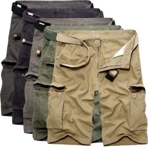 Men's Eco-Friendly 100% Cotton Waterproof Cargo Shorts with Multiple Pockets - Product Image 6