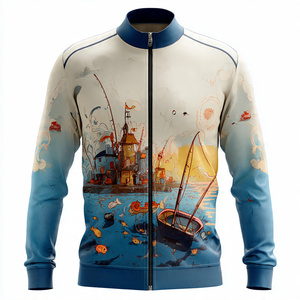 Fishing Zip Up Jacket Men Moisture Wicking Jersey For Fishing Sublimation Shirts Men Fishing Zip Up Shirt Outdoor UV Protection - Product Image 5